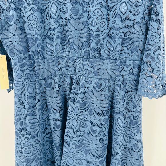 Kiyonna Meadow Dream Maxi Dress Topaz Blue Plus Size 2X Like New - Picture 8 of 11